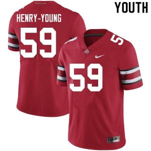 NCAA Ohio State Buckeyes Youth #59 Darrion Henry-Young Scarlet Nike Football College Jersey YQC5045VY
